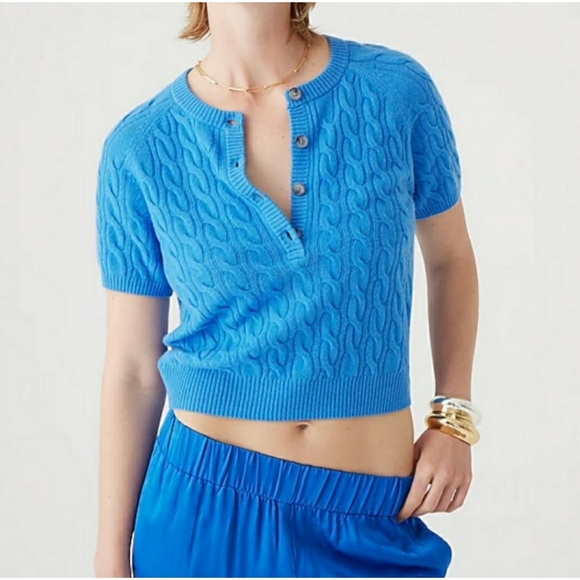 J. Crew Sweaters - J.Crew Cashmere cable-knit henley T-shirt